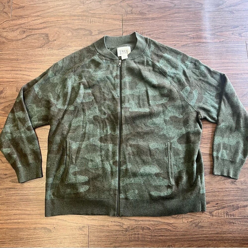 True Nation Camo Full Zip Sweater 2XL